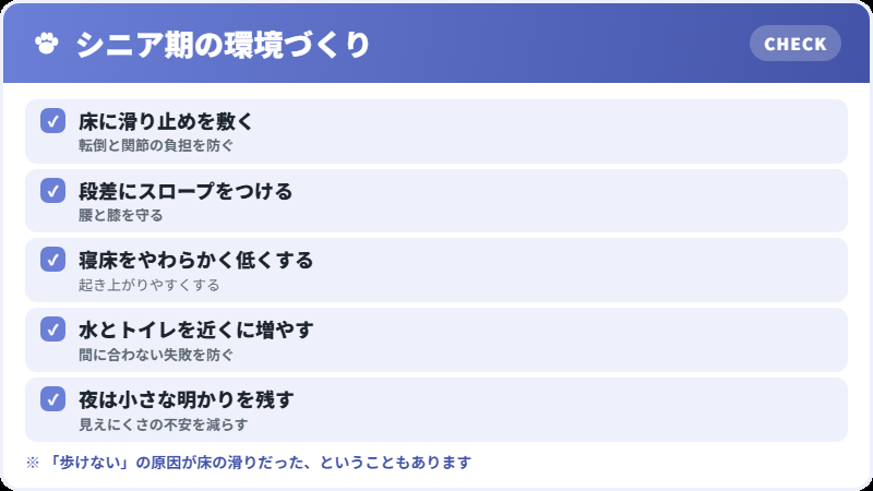 シニア期の環境づくりチェックリスト