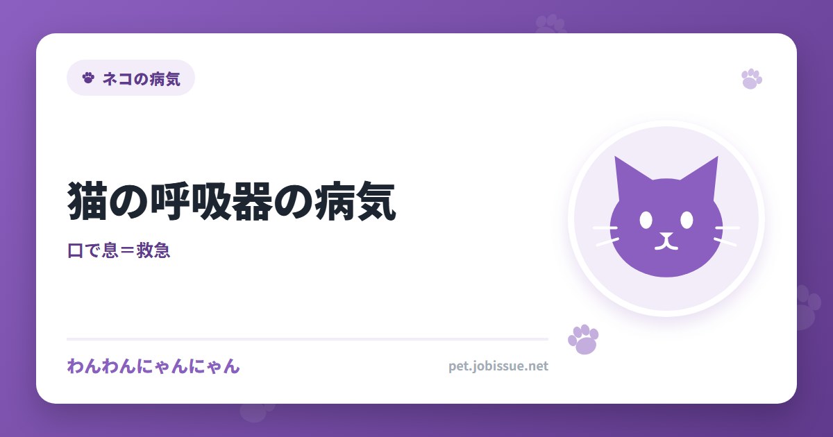 猫の呼吸器の病気