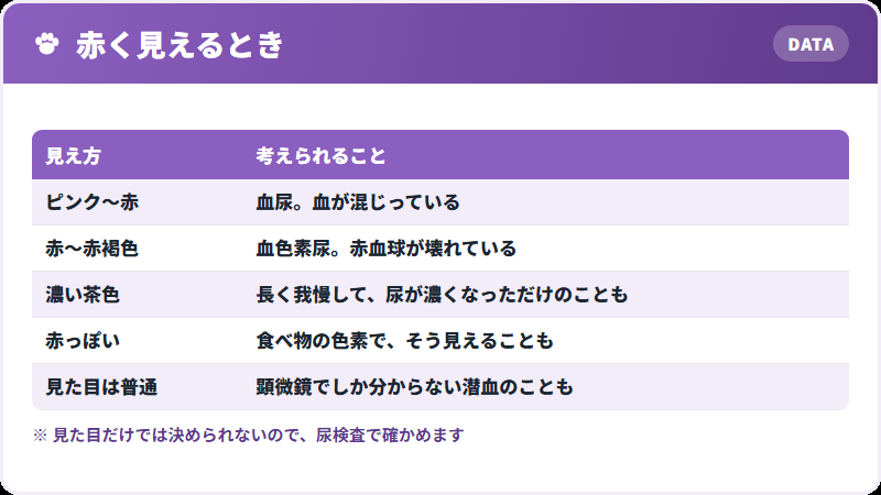 赤い尿の分かれ方