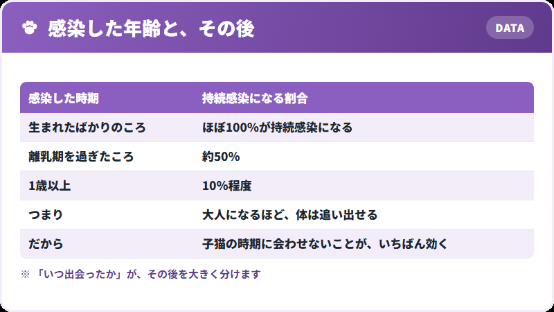 年齢別の持続感染率