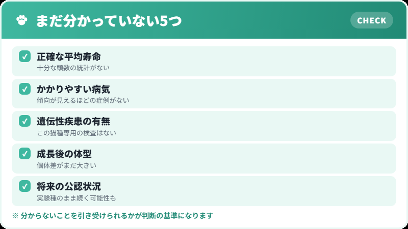 新しい猫種で分からないことの一覧