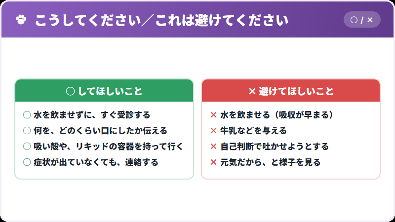 やること、やってはいけないこと