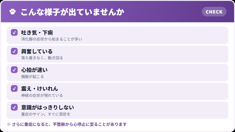 現れる症状