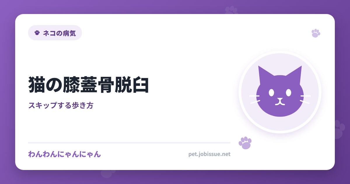 猫の膝蓋骨脱臼