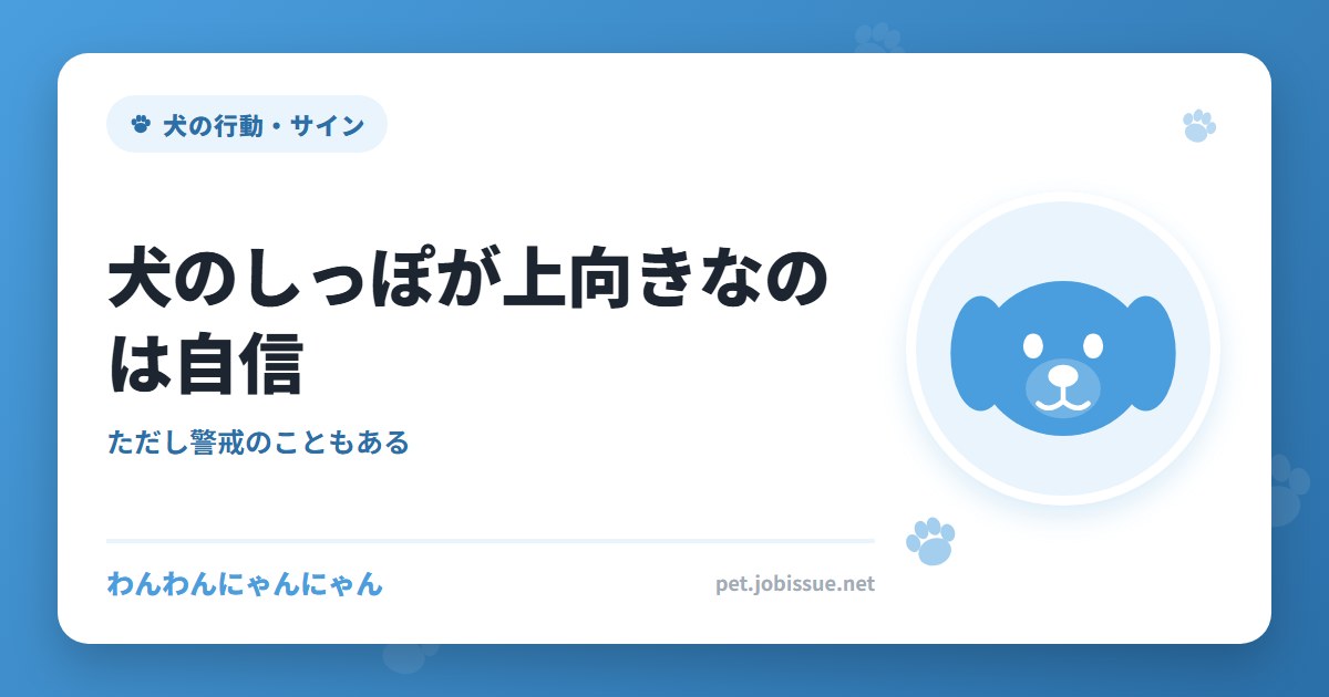犬のしっぽが上向きなのは自信