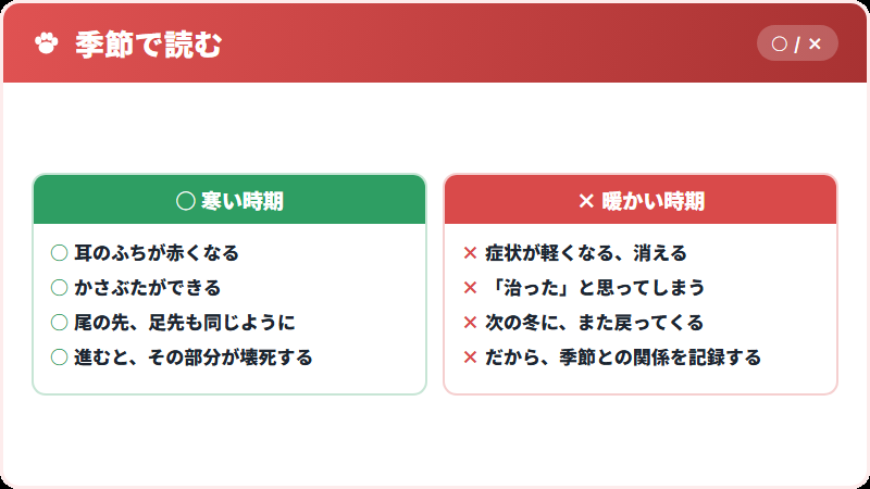 季節による違い