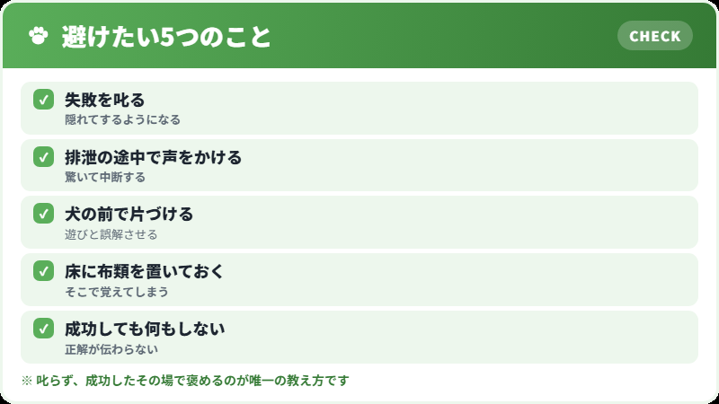 トレーニングで避けたいこと