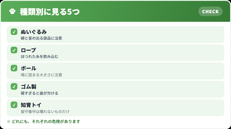 おもちゃの種類と注意点